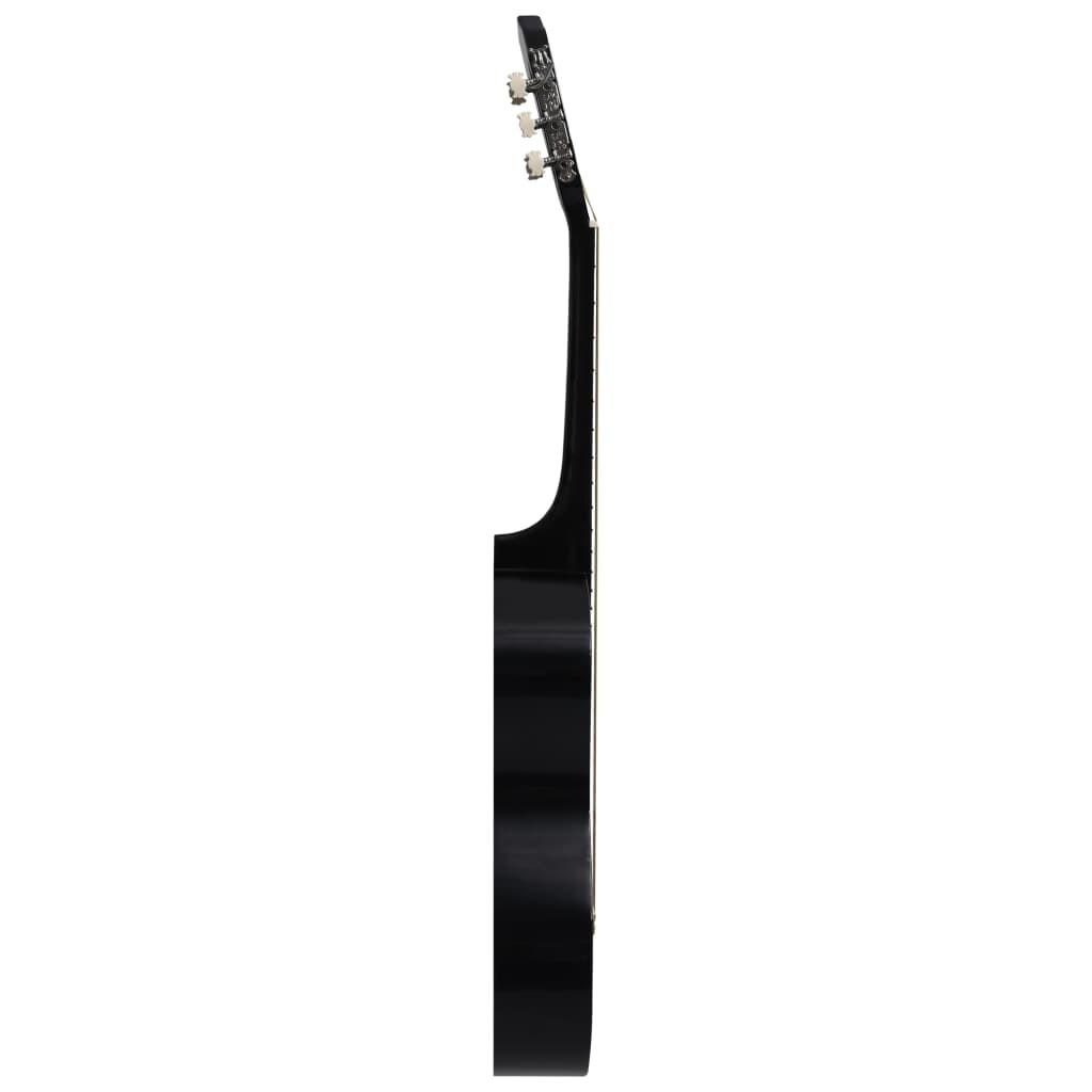 12 Piece Western Acoustic Guitar Set with 6 Strings Black 38"